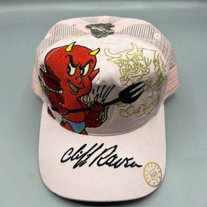 Vintage Cliff Raven Hat Pink Ed Hardy Japanese tattoo Snap back Trucker Cap 90s